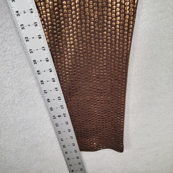 NWT Antthony Bronze Metallic Polka Dot Pull On Slim Skinny Legging Trouser - Picture 7 of 15